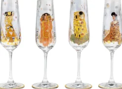 Ars mundi 4 Sektgläser im Set, nach Gustav Klimt