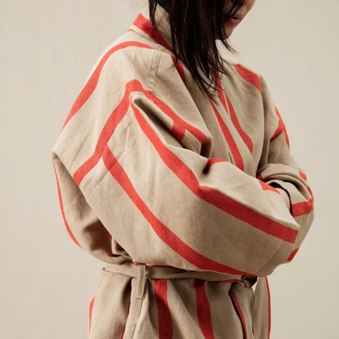 ferm LIVING Bademantel »Field«, Baumwolle & Leinen