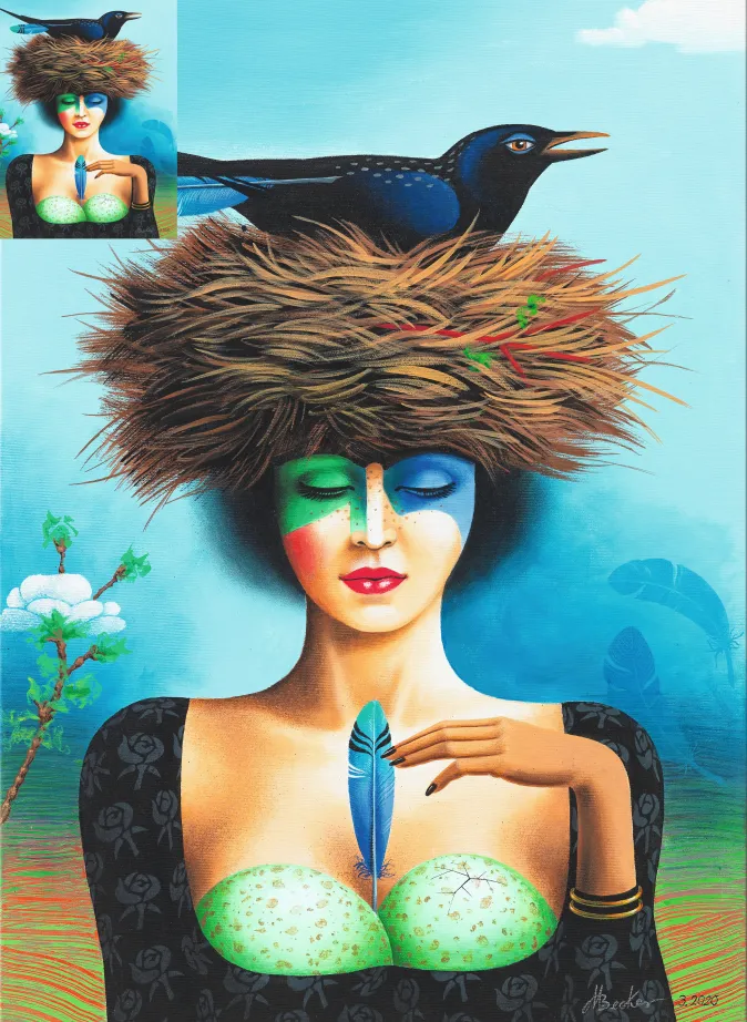 Ars mundi Becker, Michael: »Im Schutz der blauen Feder«, 2020