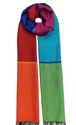 Ulrike Isensee Bunter Seidenschal Fischgrat