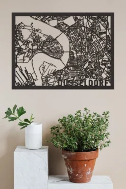 City Shapes Citymap »Düsseldorf« aus Holz