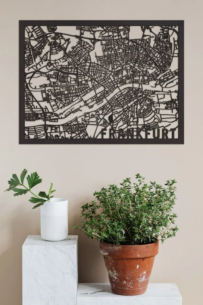 City Shapes Citymap »Frankfurt« aus Holz