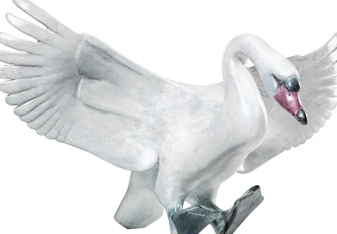 Ars mundi den Hartog, Evert: Skulptur »Landender Schwan«