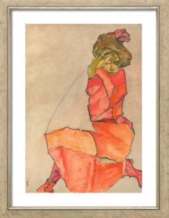 Ars mundi Egon Schiele: Bild »Kniende in orange-rotem Kleid«, 1910