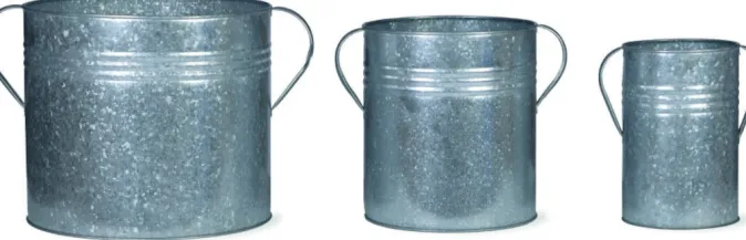 Garden Trading 3er-Set Pflanztöpfe aus verzinktem Stahl