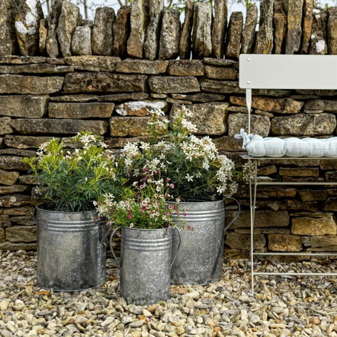 Garden Trading 3er-Set Pflanztöpfe aus verzinktem Stahl