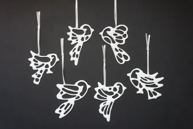 Silke Decker 6er-Set Porzellanvögel