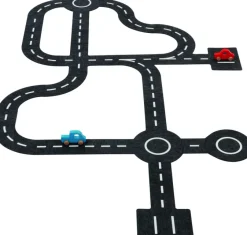 Kinder GOKI Filz-Spielstraße mit 2 Fahrzeugen