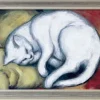 Ars mundi Franz Marc: Bild »Die weiße Katze« (Kater auf gelbem Kissen) (1912),