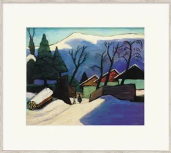 Ars mundi Gabriele Münter: Bild »Drei Häuser im Schnee« (1933), gerahmt