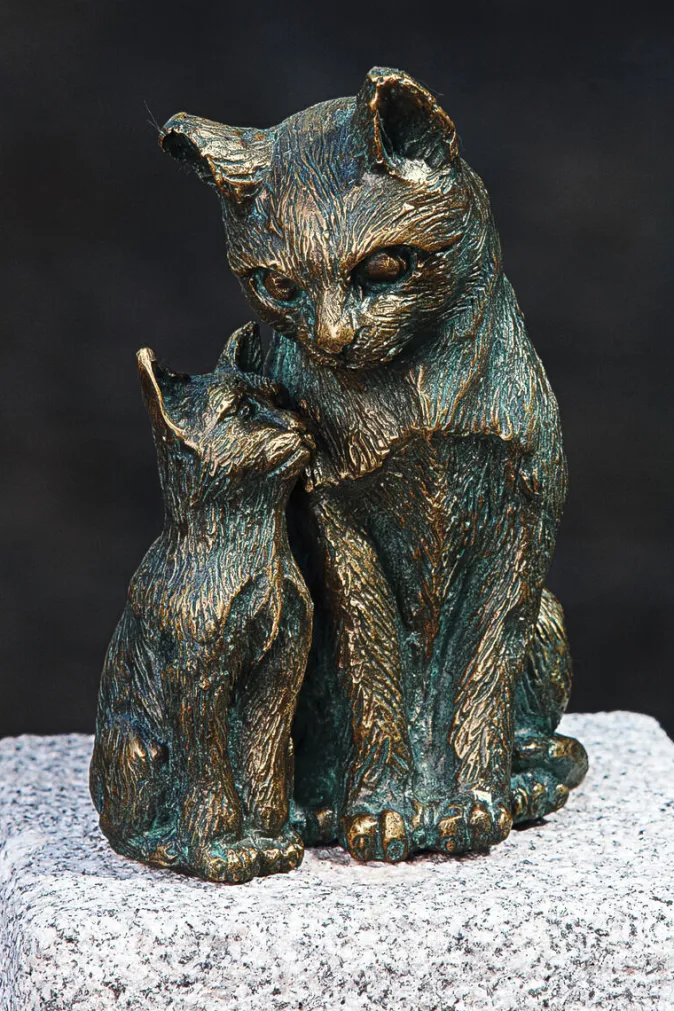 Ars mundi Gartenskulptur »Katze mit Jungem«