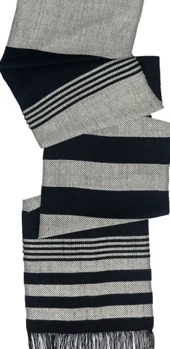 Ulrike Isensee DS Gewebter Seidenschal Schwarz und Weiß