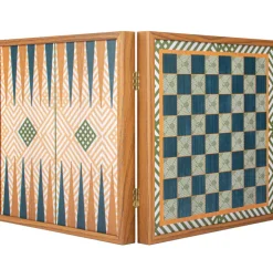 Kinder MANOPOULOS 4-in-1 Retro Kombi-Spiel-Set aus Walnuss-Holz