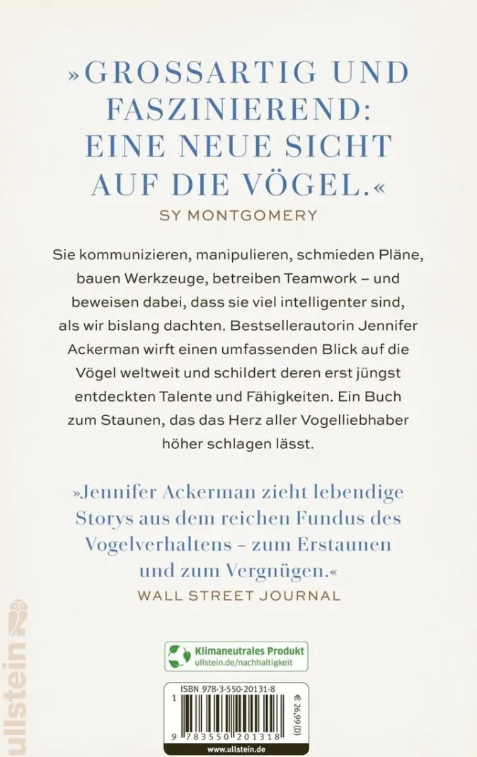 ZEIT Buchhandlung Jennifer Ackerman: Die geheime Welt der Vögel