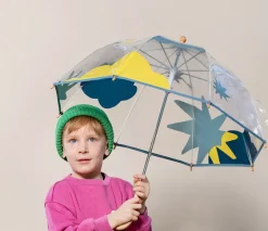 ANATOLE Kinder Regenschirm »Svalbard«, Blau Gelbe Wolke