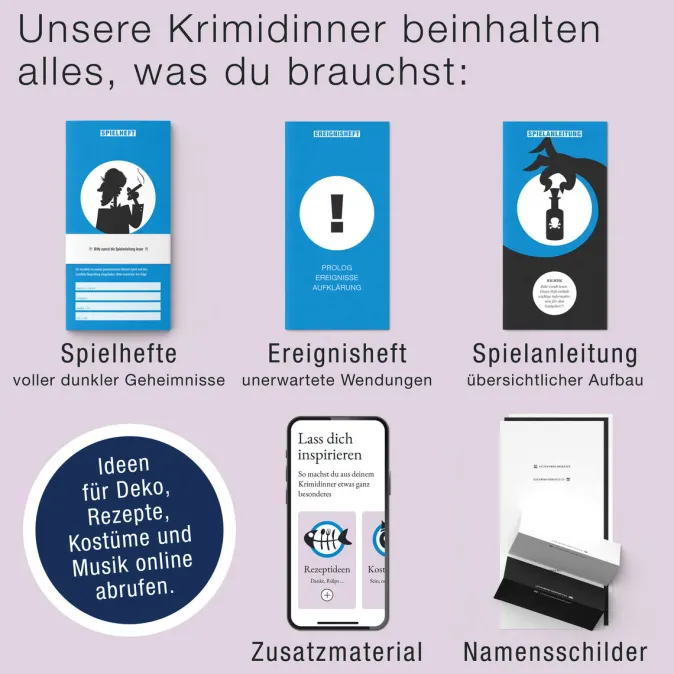 Kinder Culinario Mortale Krimi-Dinner Spiel »Schatten über Landsitz Hagenberg«