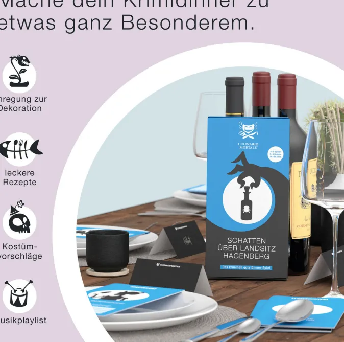 Kinder Culinario Mortale Krimi-Dinner Spiel »Schatten über Landsitz Hagenberg«