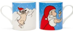 Ars mundi Loriot: 2 Becher mit Künstlermotiven »Weihnachtsmops« & »Weihnachtsmann« im Set