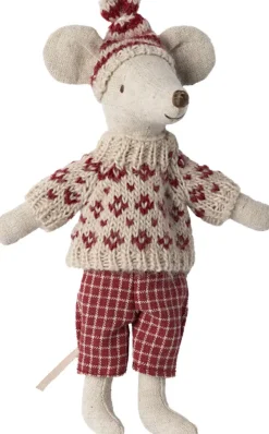 Kinder Maileg Mama Wintermaus mit Skiset