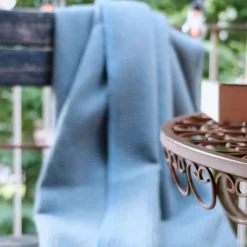 COASTLAND Merinodecke BaseGreyGrid, Waffel-Piqué