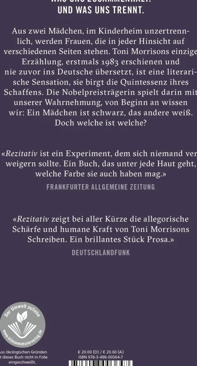 ZEIT Buchhandlung Morrison, Toni: Rezitativ