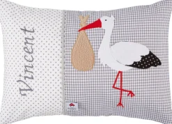 Kinder Glückspilz Namenskissen »Storch«