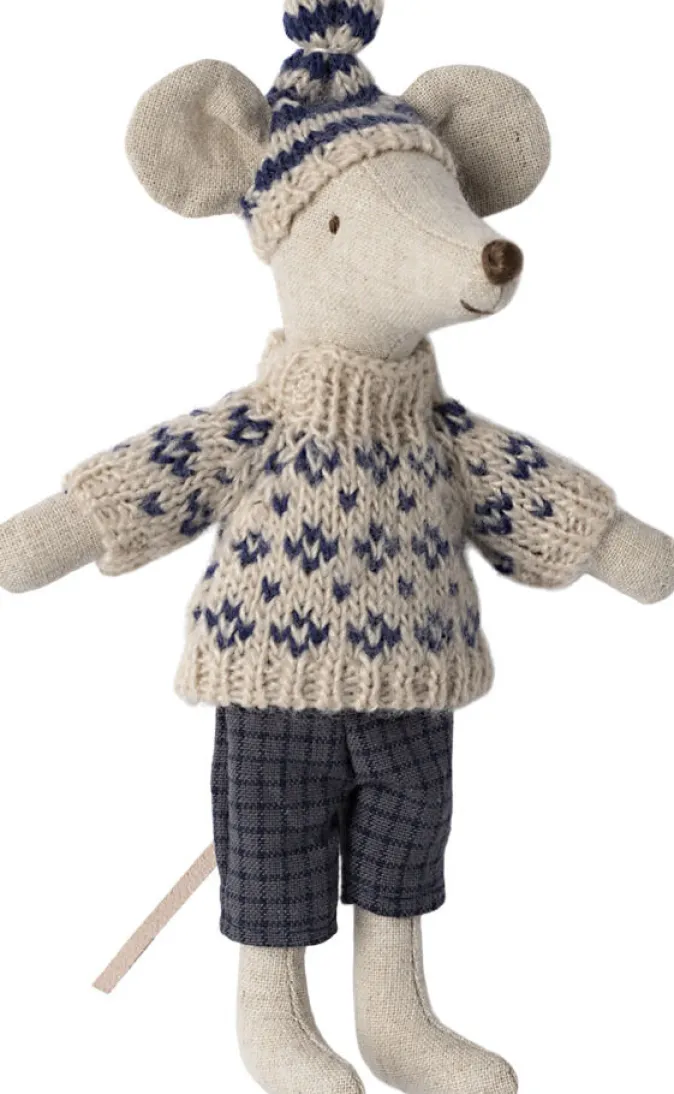 Kinder Maileg Papa Wintermaus mit Skiset