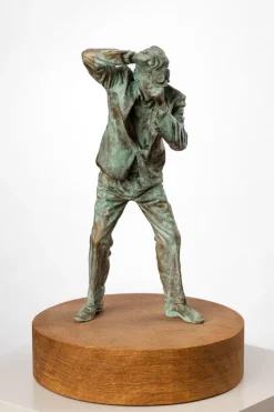 Christoph Pöggeler Patinierte Bronze-Skulptur »Fotograf«