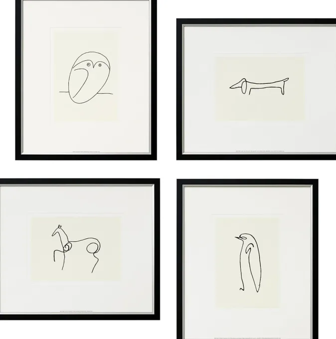 Ars mundi Picasso: 4 Bilder im Set, Tiere