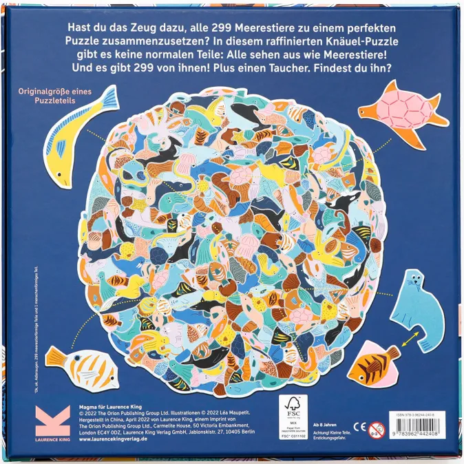 Kinder Laurence King Verlag Puzzle »299 Meerestiere und 1 Taucher«