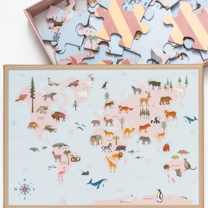 Kinder VISSEVASSE Puzzle »Tierweltkarte«