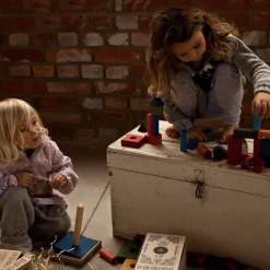 Kinder Wooden Story  Regenbogen Holzbausteine - 63 Stück