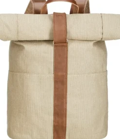 HACK Lederwaren Rolltop-Rucksack aus Segeltuch
