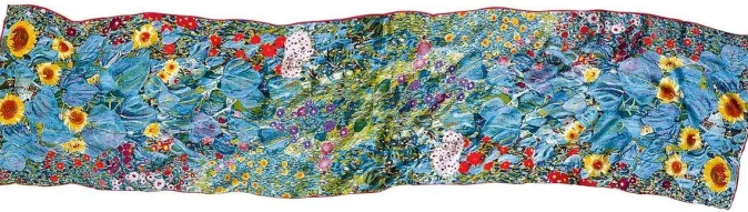 Ars mundi Seidenschal »Bauerngarten mit Sonnenblumen«, nach Gustav Klimt