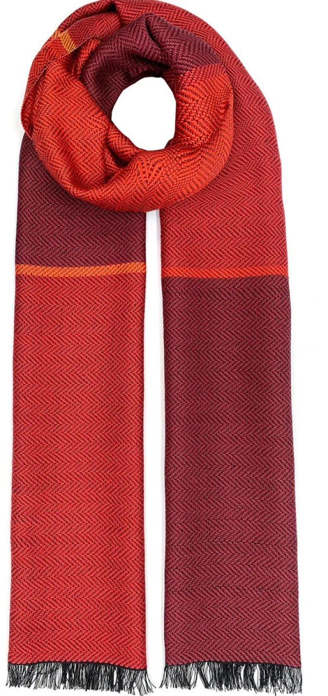 Ulrike Isensee Seidenschal Fischgrat »Rot«