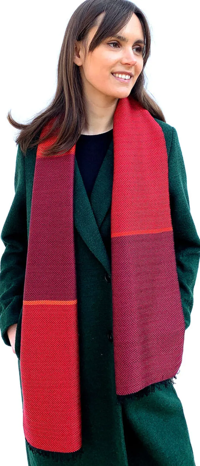 Ulrike Isensee Seidenschal Fischgrat »Rot«