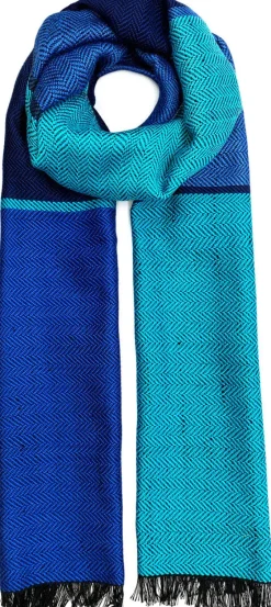 Ulrike Isensee DS Seidenschal in Blau und Türkis