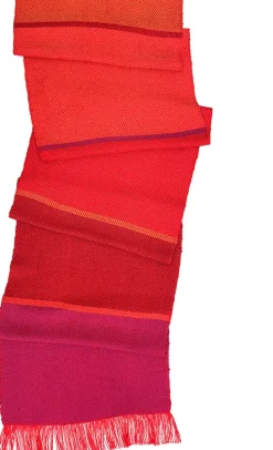 Ulrike Isensee DS Seidenschal in Rot, Orange und Pink