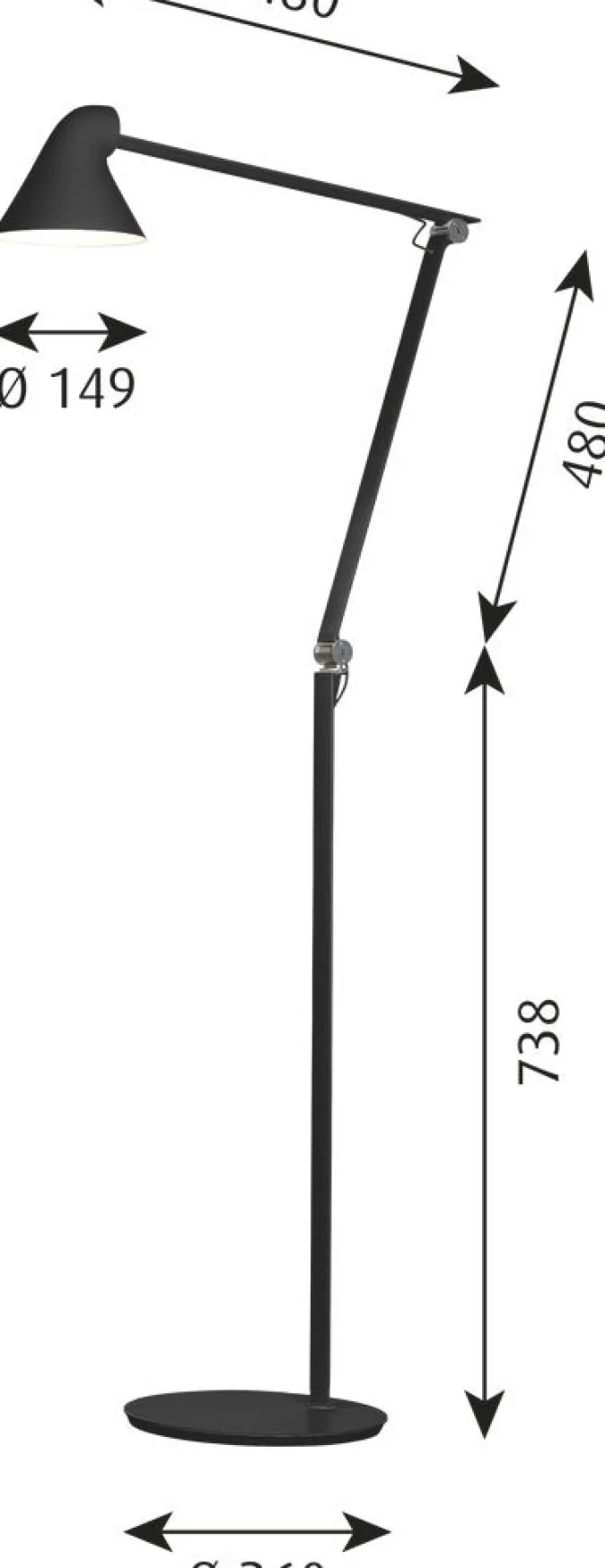 Louis Poulsen Stehleuchte »NJP« schwarz