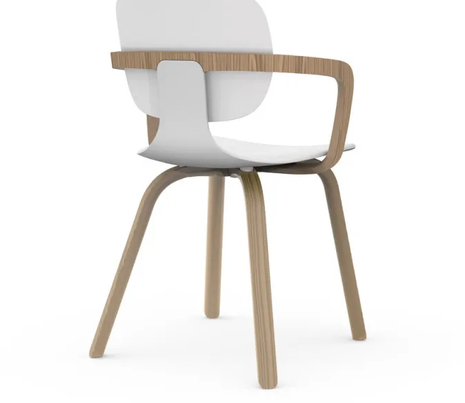 Klöber Stuhl »com 66« Weiß, aus Eiche