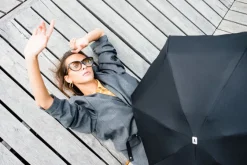 ANATOLE Taschenschirm »Jane«, Schwarz