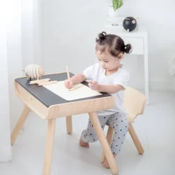 Kinder Plan Toys Tisch mit Stuhl schwarz