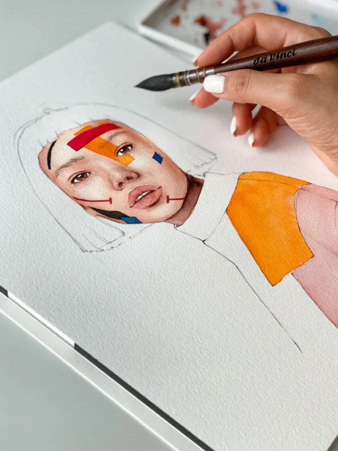 da Vinci MADE IN GERMANY Traditioneller Aquarellpinsel mit Ethergraf®-Metallspitze