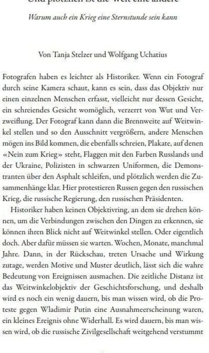 DIE ZEIT »Und plötzlich ist die Welt eine andere«: Sternstunden der Menschheit