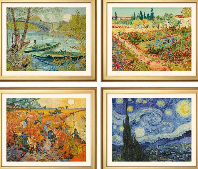 Ars mundi van Gogh, Vincent: 4 Landschaftsbilder im Set
