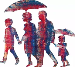 Ars mundi Wandskulptur »Walking in the Rain«