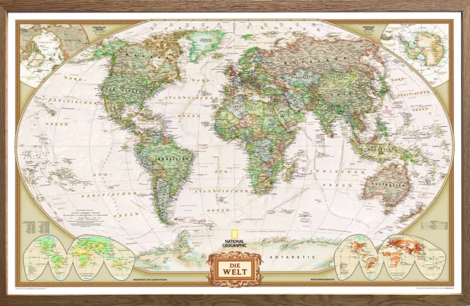 Interkart ZEIT-Sonderedition Weltkarte »National Geographic antik«